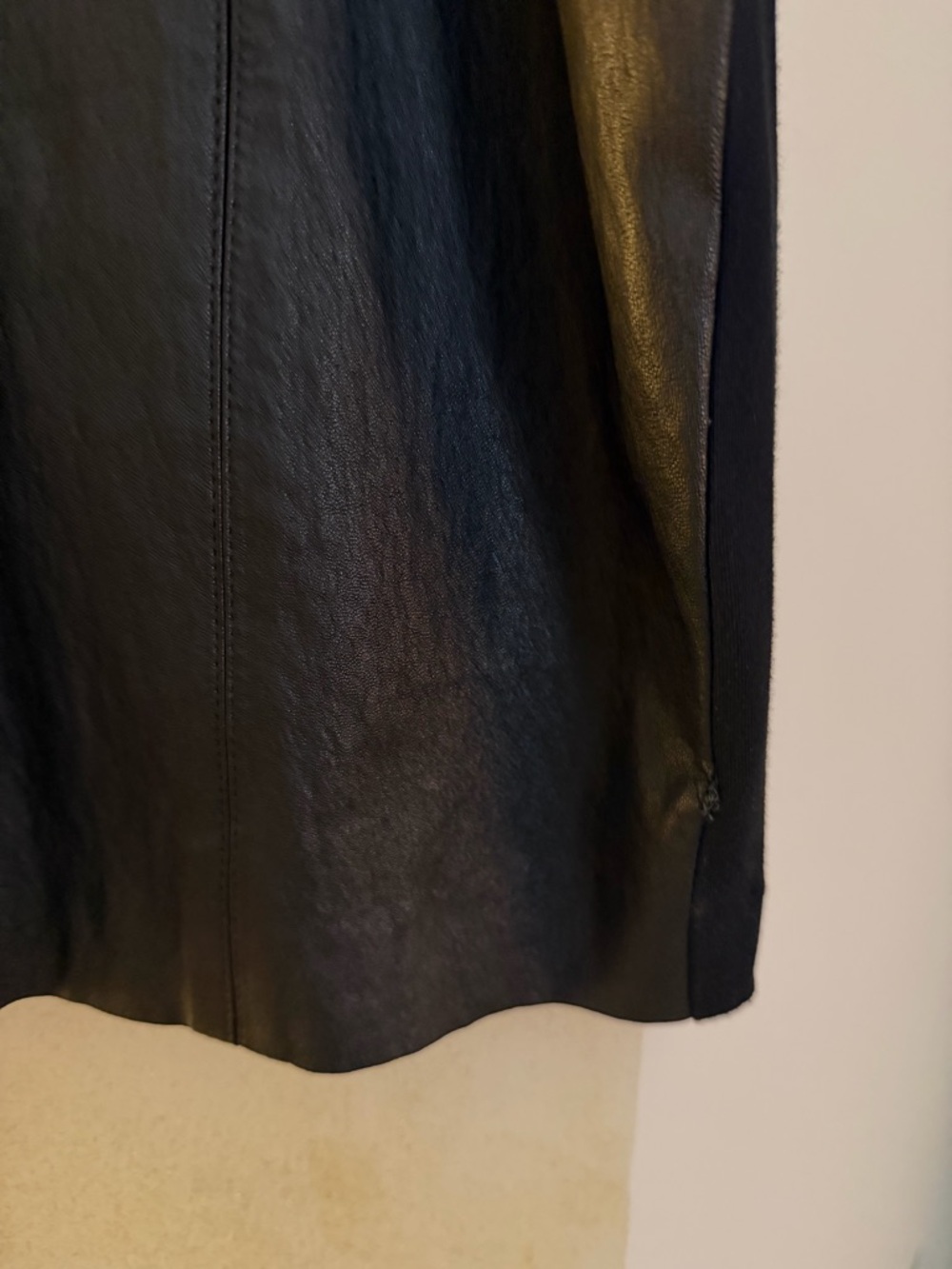 Theory Black Lambskin Leather V-Neck Short-Sleeve Dress - Picture 6 of 6